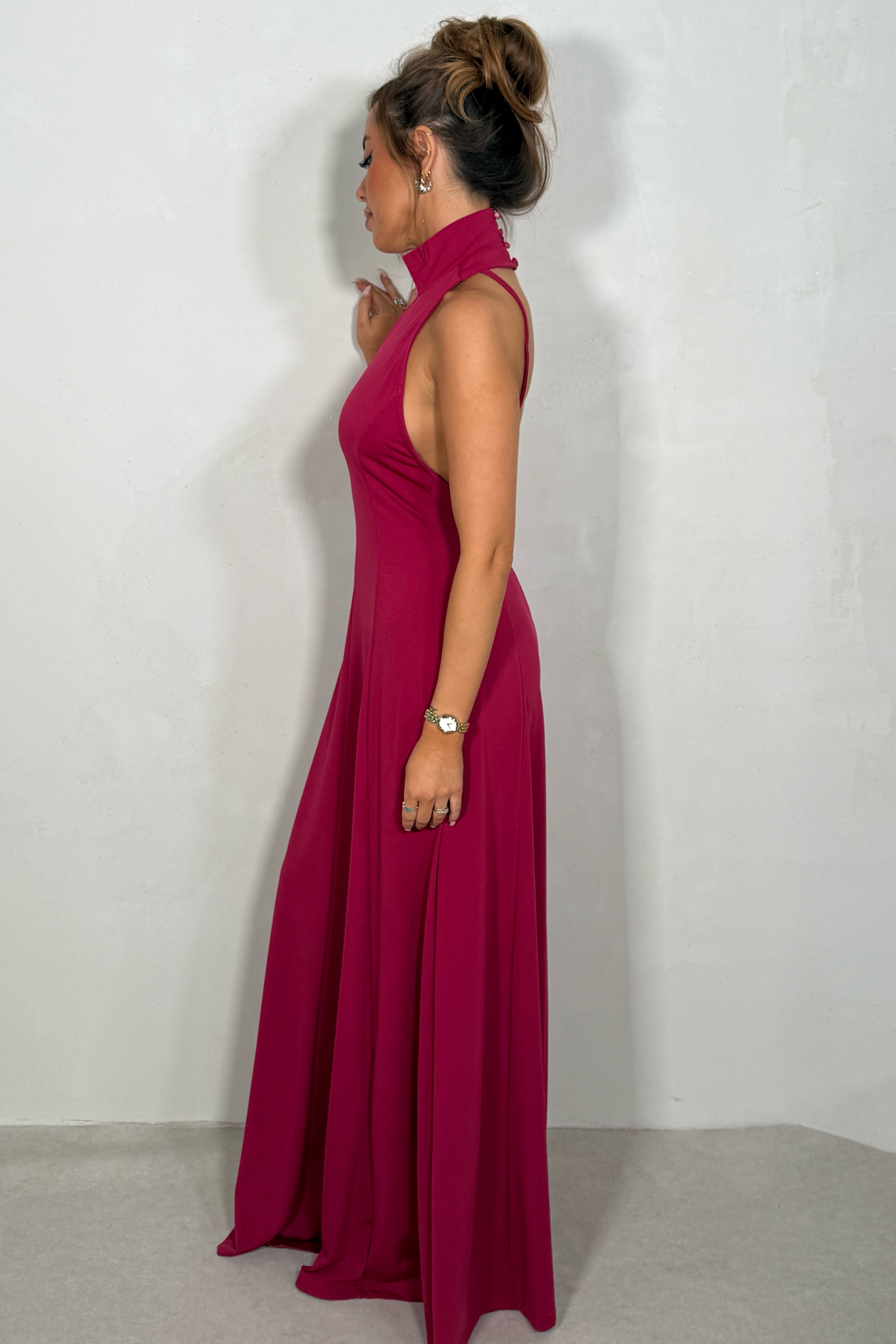 Robe col mao femme