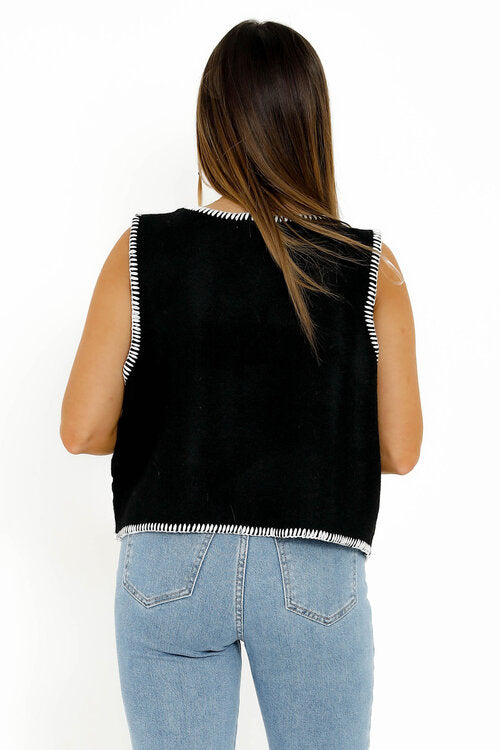 Gilet Sans Manches Broderie