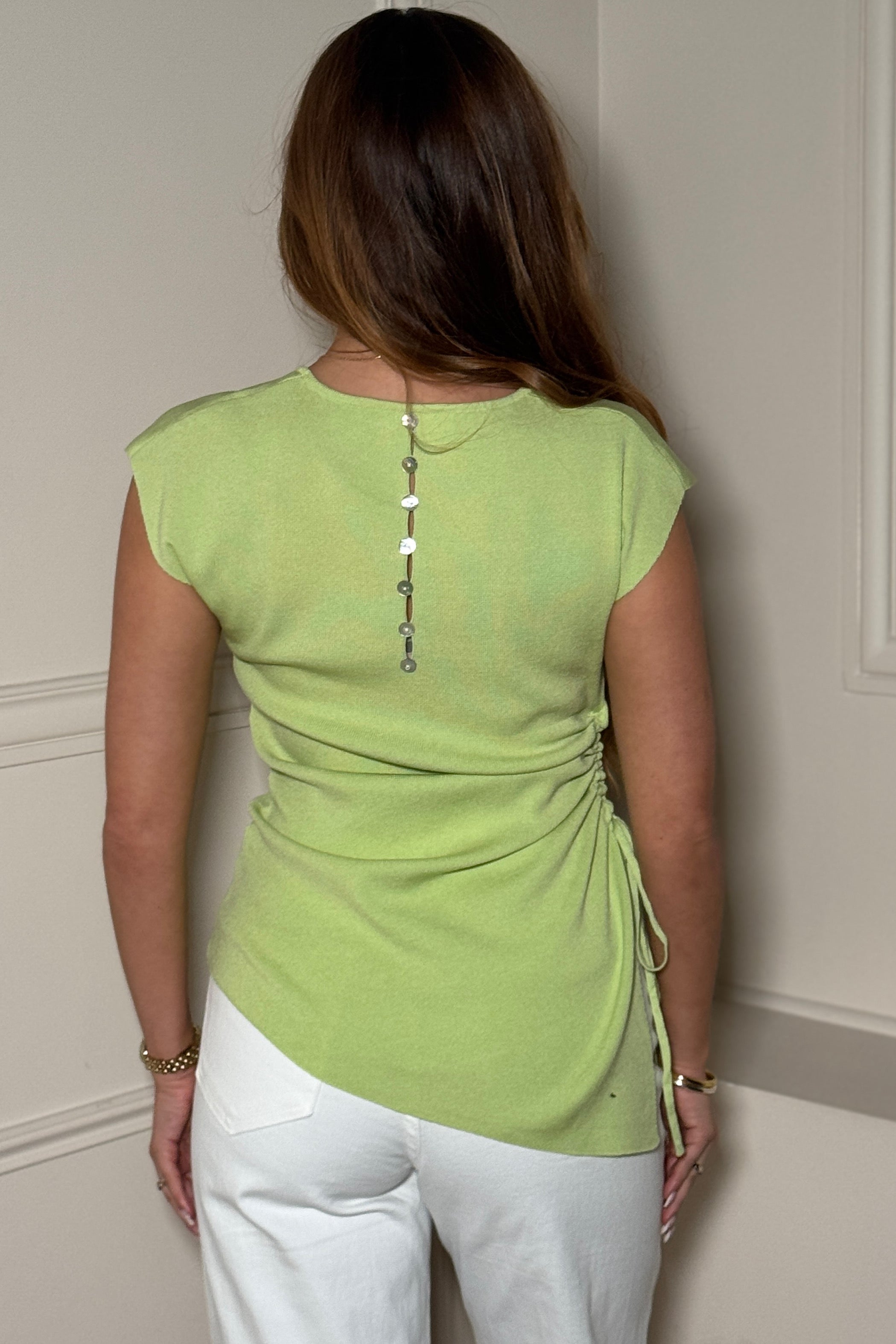 Top asymétrique noué femme