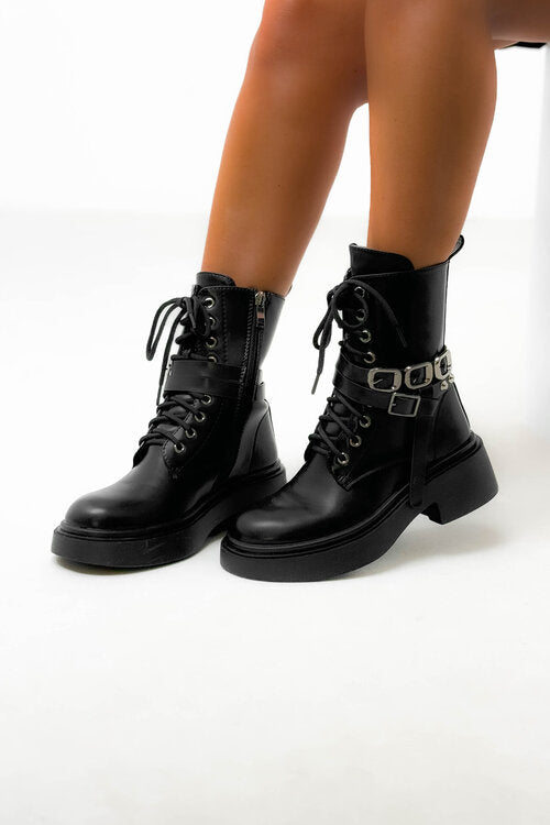 Bottines à Lacets + Sangles