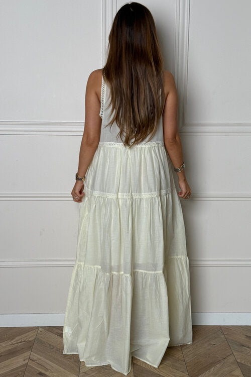 Robe Longue Bohème Col V Femme