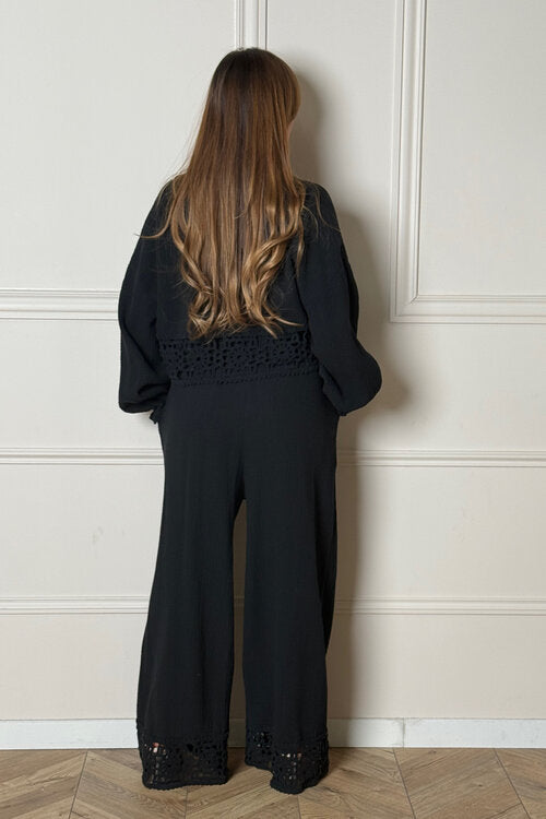 Ensemble Crochets Blouse + Pantalon Femme