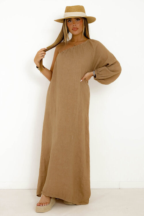 Robe en Lin Une Manche