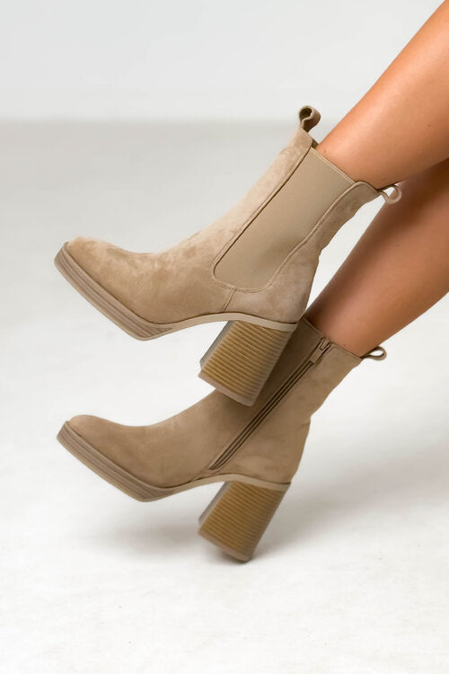 Bottines Suédine Talons Carrés