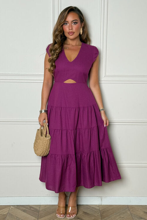 Robe Col V Asymétrique