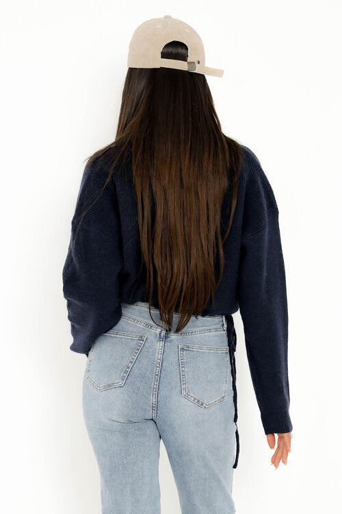 Pull Col Zip Côtés Laçage Femme