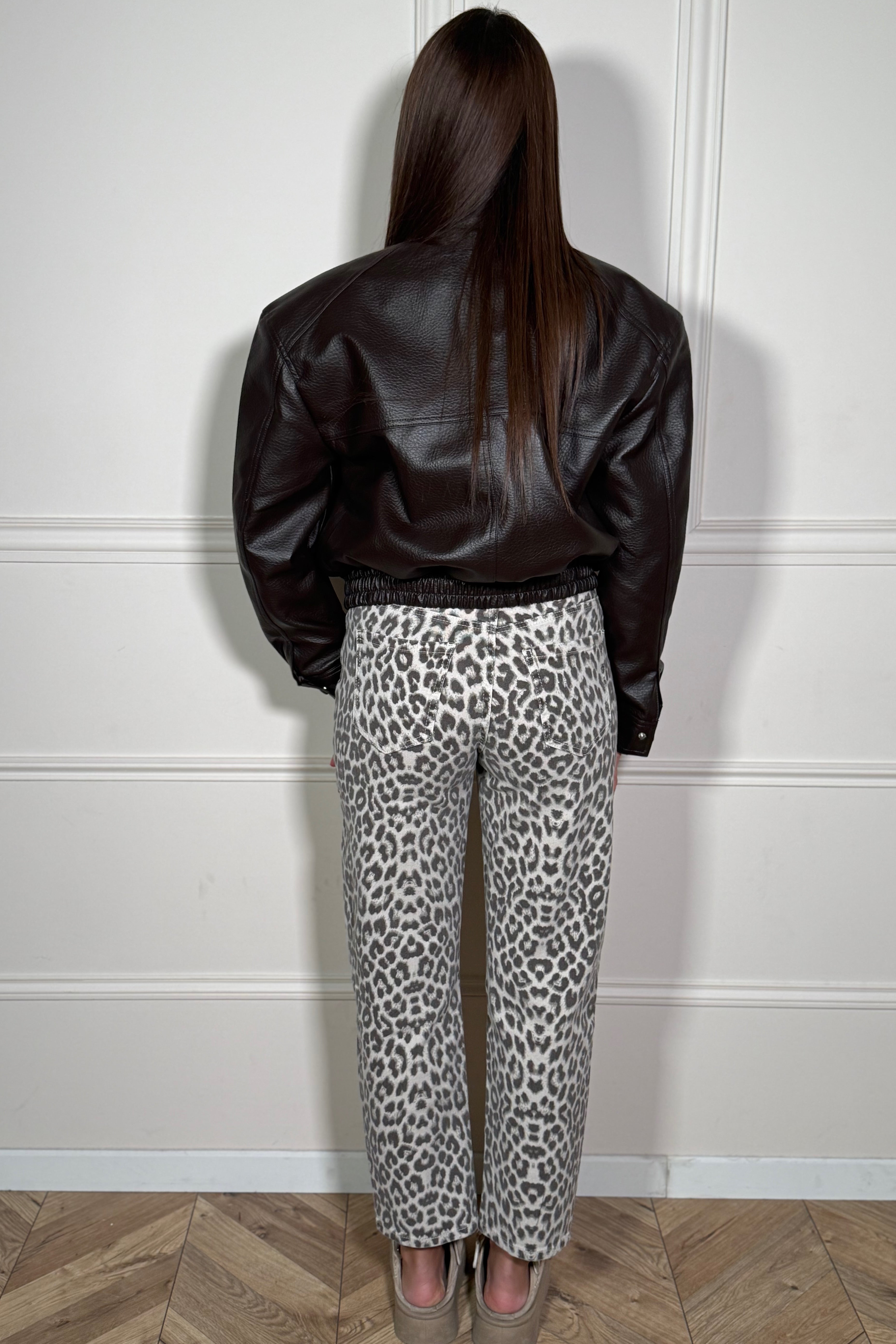 Jeans Barrel Imprimé Léopard Taille Haute - Jean Femme Animal Print