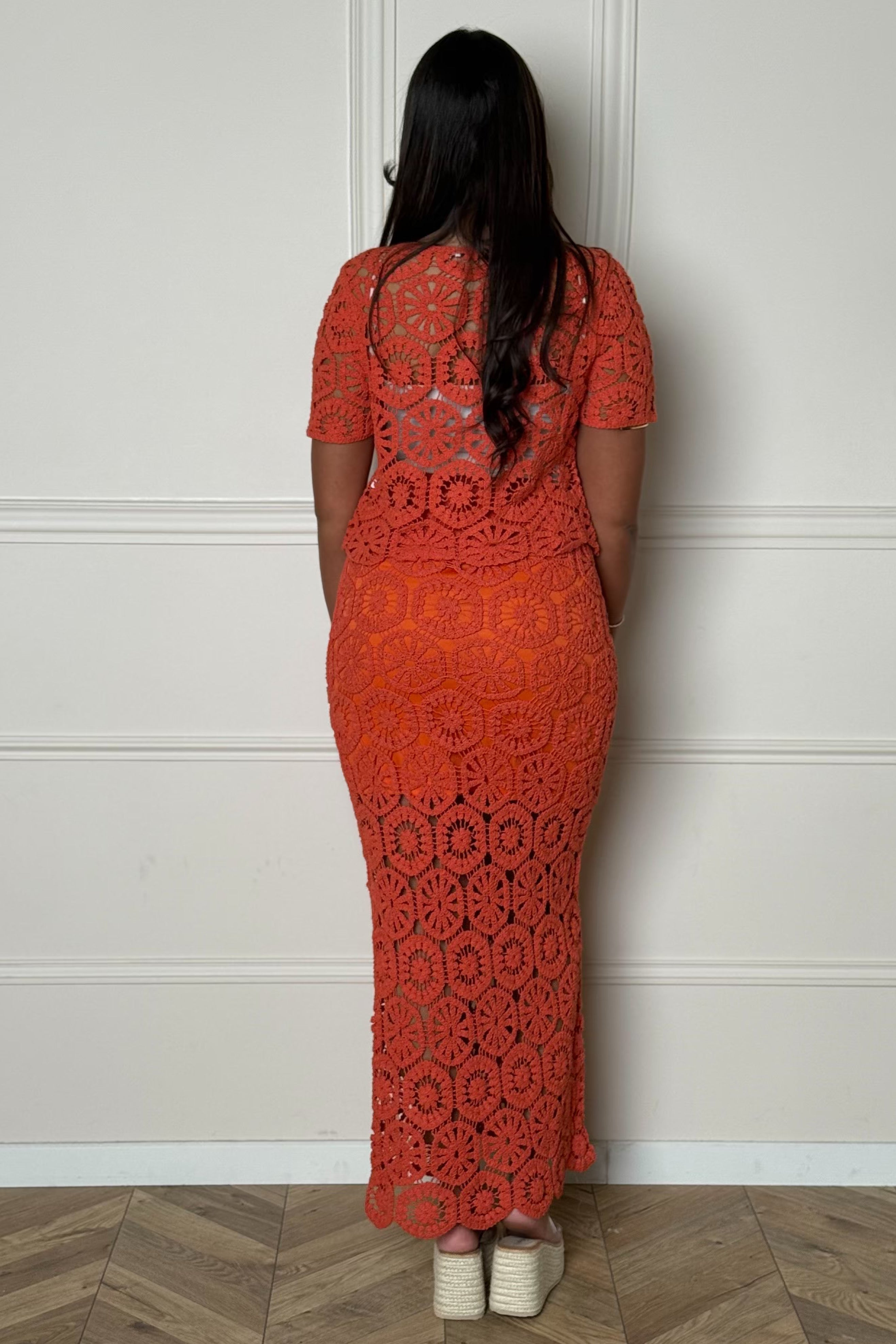 Ensemble Crochet Bohème Gilet + Jupe - Style Artisanal Femme