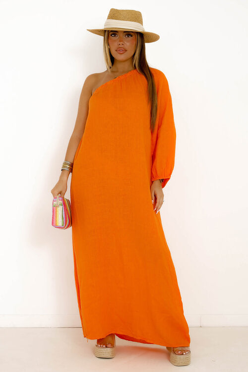 Robe en Lin Une Manche