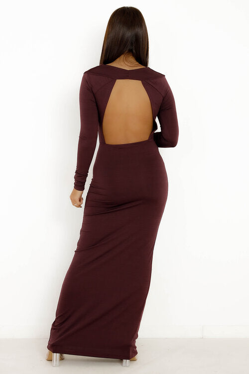 Robe femme col drapé dos ouvert détails soignés - Blooshop

