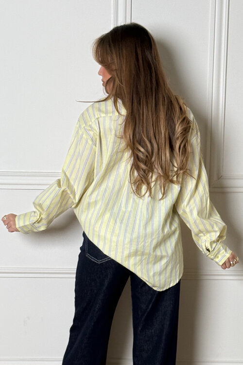 Chemise à Rayures + Poches Femme