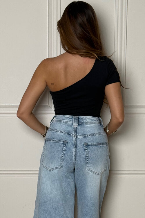 Crop Top une Manche Femme