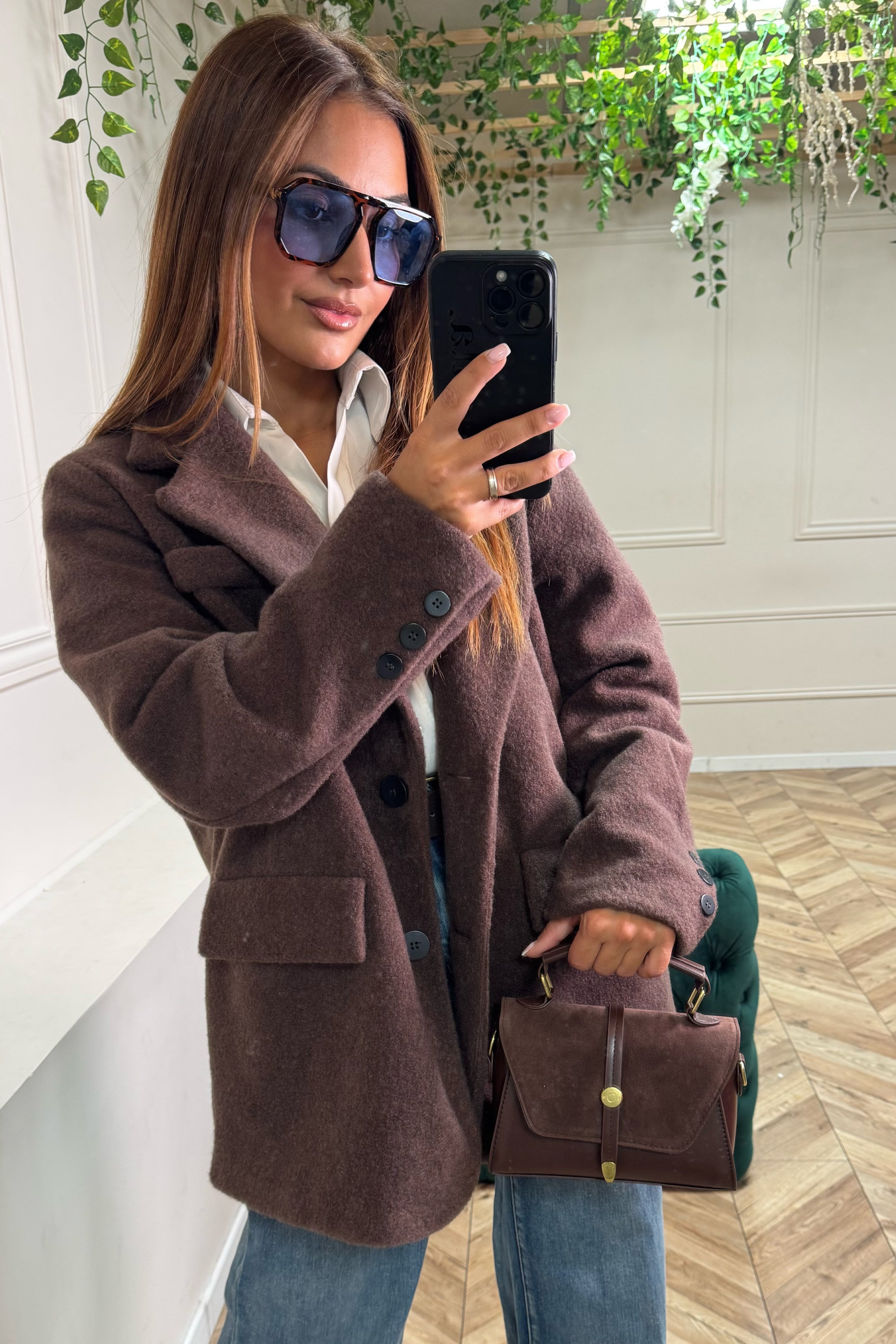 Sac à Main Bimatière Élégant avec Fermoir Doré - Accessoire Mode Femme