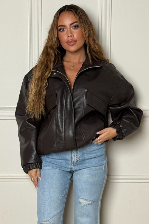 Blouson Simili Col Montant