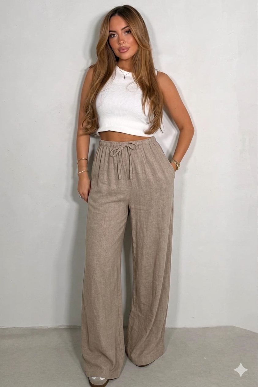 Pantalon Fluide Effet Lin – Coupe Ample & Légère