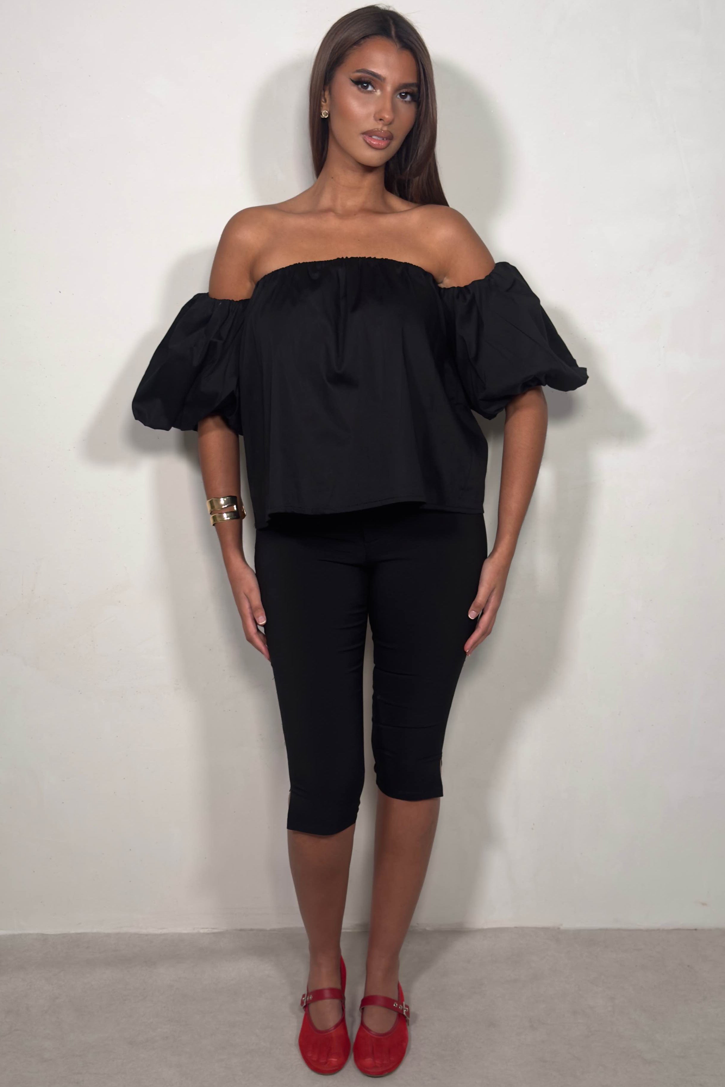 Top Bardot Épaules Dénudées Femme 100% Coton