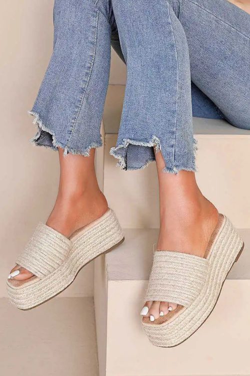 Espadrille Plateforme en Paille