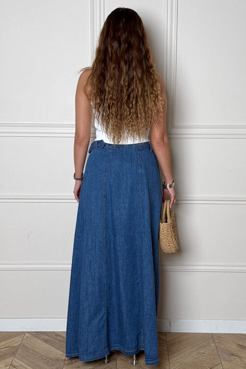 Jupe Longue Denim Portefeuille