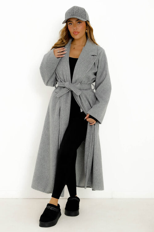 Trench Feutré + Ceinture Femme