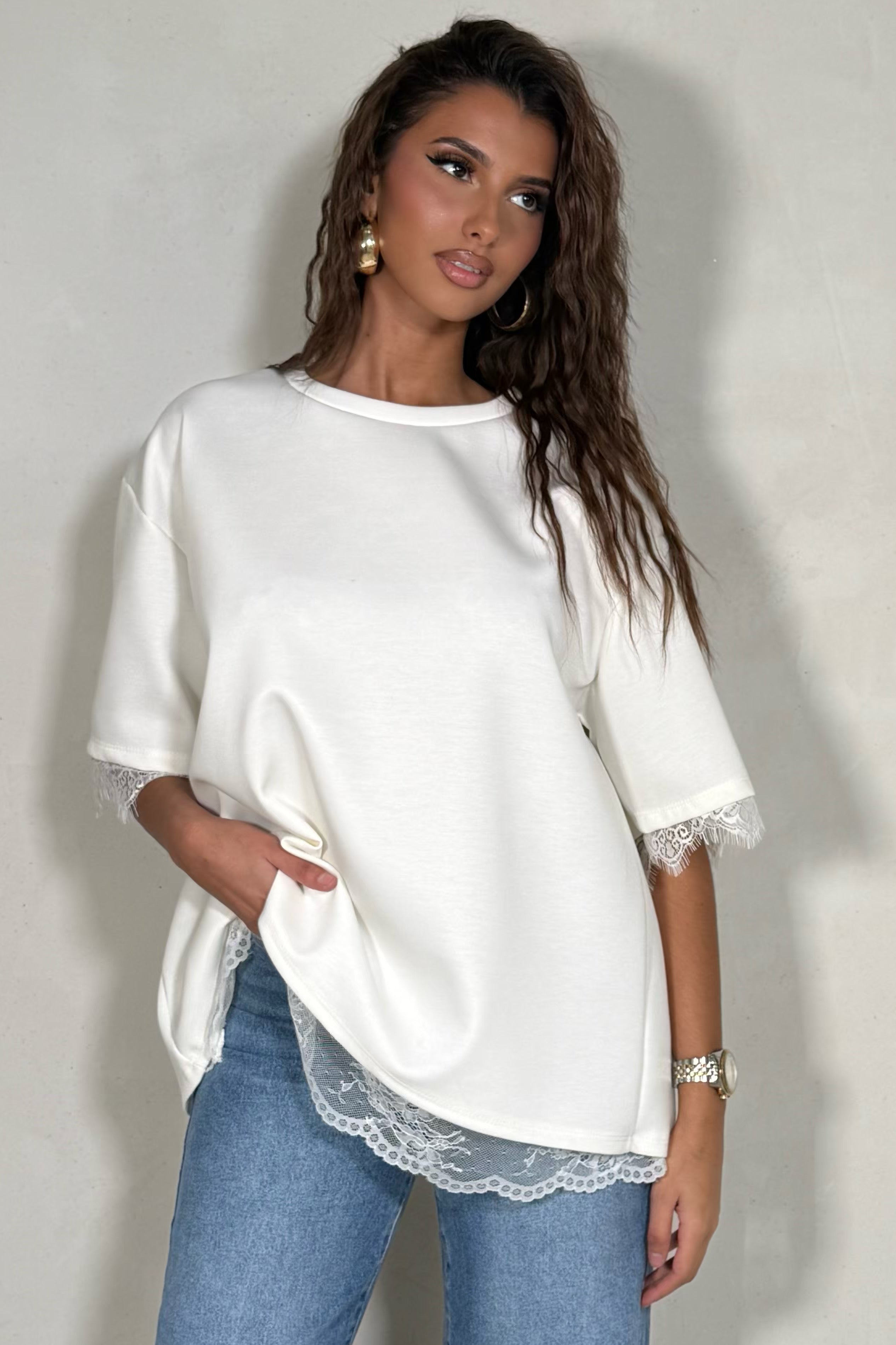 Tee-shirt dos dentelle femme