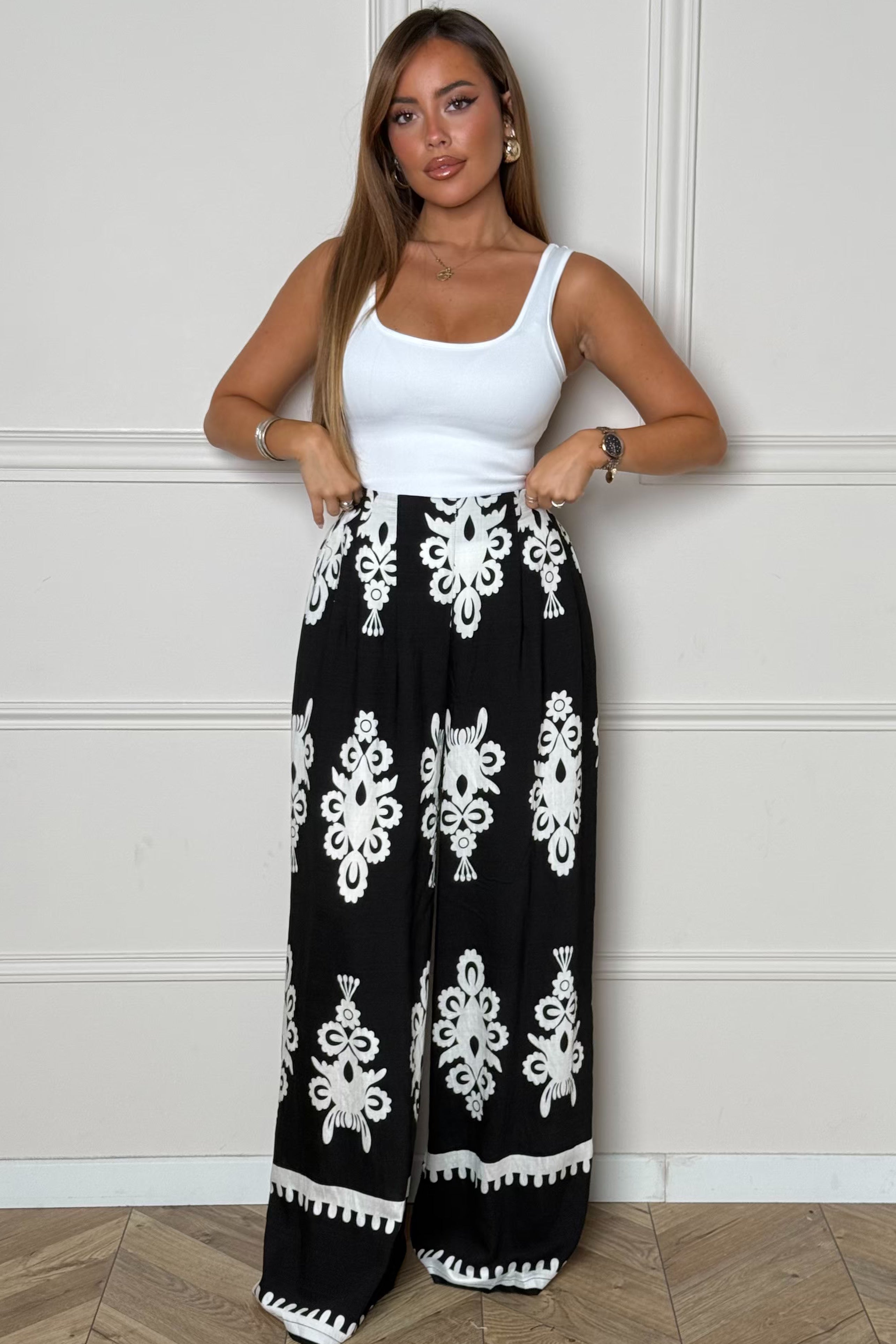 Pantalon Oversize Imprimé Femme