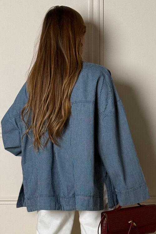 Veste Rayée Effet Denim Femme