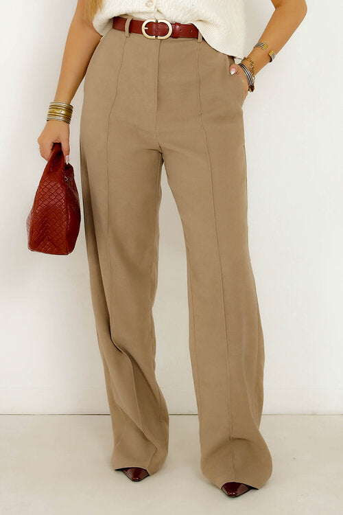 Pantalon à Pinces Feutré Femme