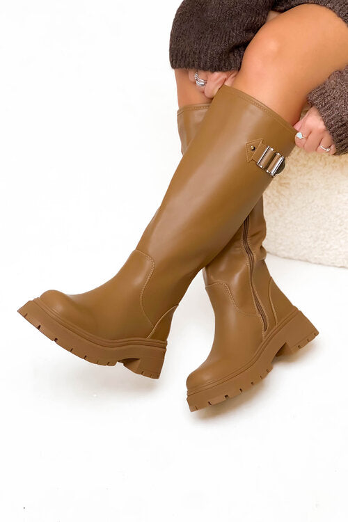 Bottes femme à bout rond avec boucle - Vue arrière design - BLOOSHOP
