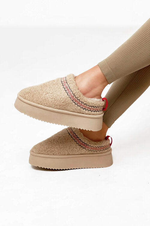 Mules Femme Moumoute Douce + Liseré - Confort Cocooning - 4 Coloris