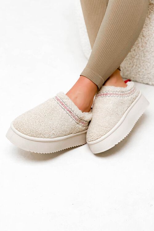 Mules Femme Moumoute Douce + Liseré - Confort Cocooning - 4 Coloris