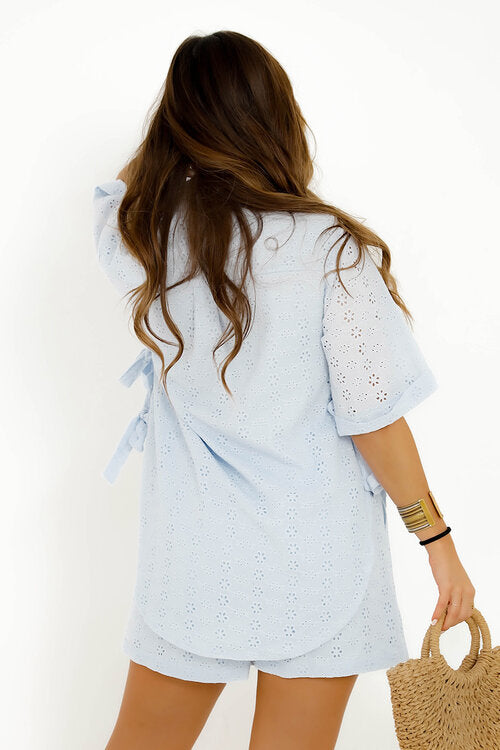 Finitions délicates broderie anglaise chemise féminine - Blooshop
