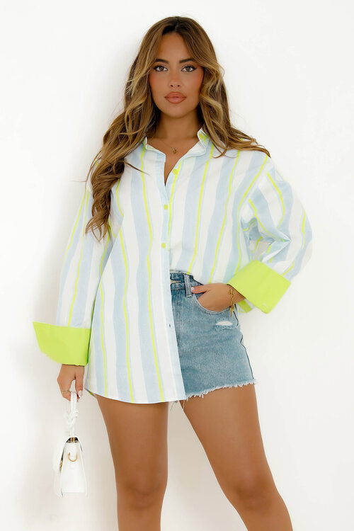 Chemise Rayée à Revers Femme