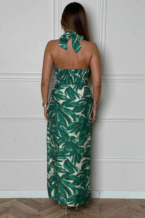 Robe Imprimée Col Enroulé Femme