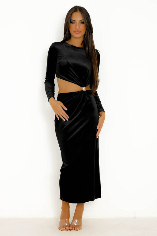 Robe Velours Asymétrique