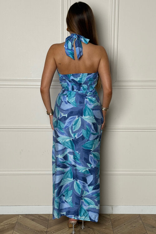 Robe Imprimée Col Enroulé Femme