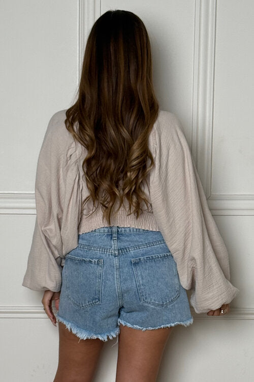 Top Gaze de Coton Col V Femme