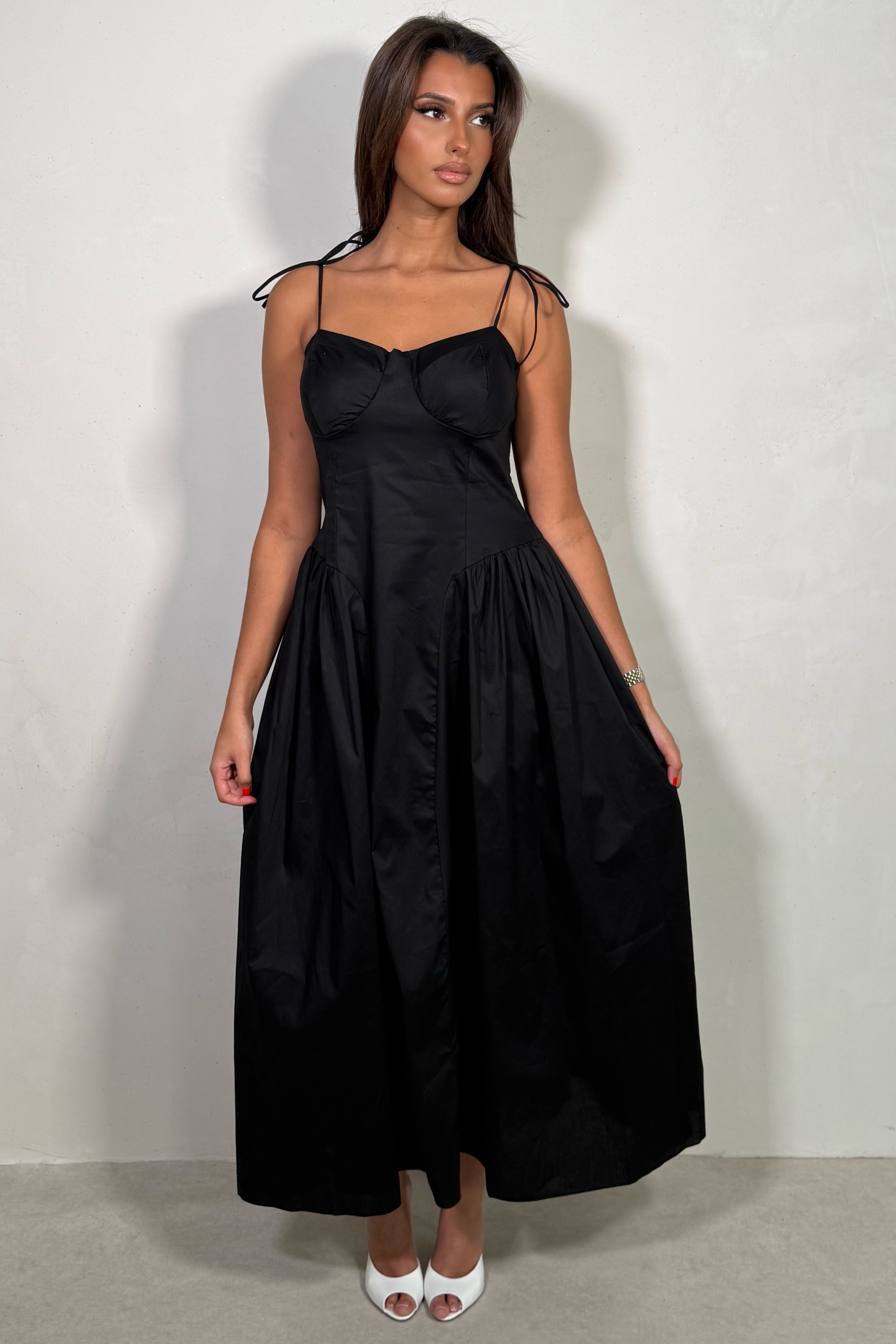 Robe Bustier Longue Femme À Bretelles Style Basque