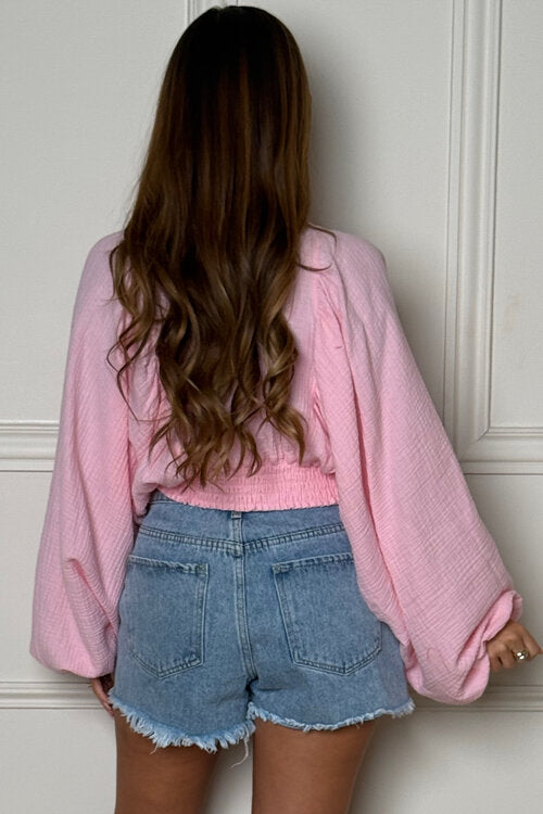 Top Gaze de Coton Col V Femme