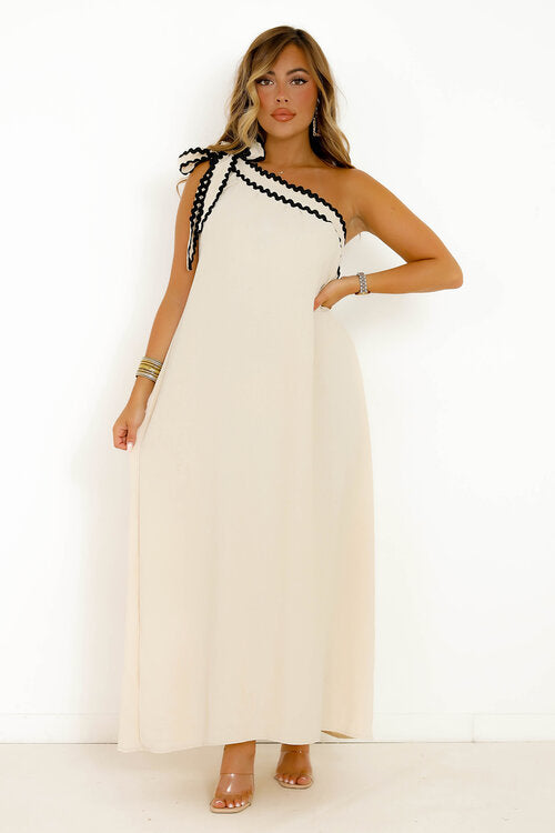 Robe Une Bretelle à Galon Femme