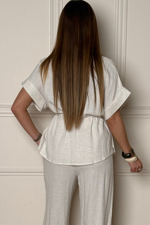 Chemise Cargo en Lin Nouée
