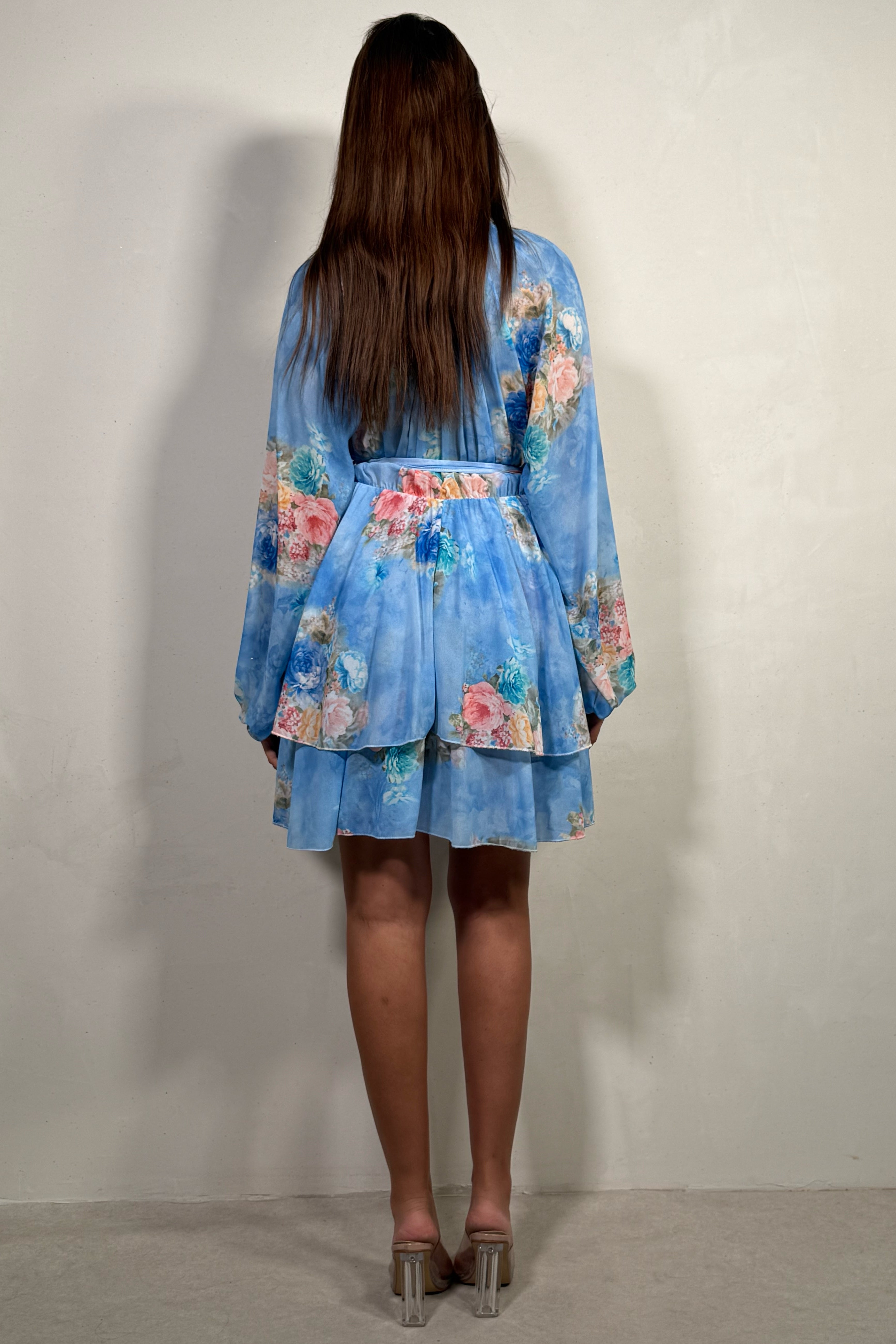 Robe Courte Fluide Mousseline À Fleurs – Légèreté Été Femme