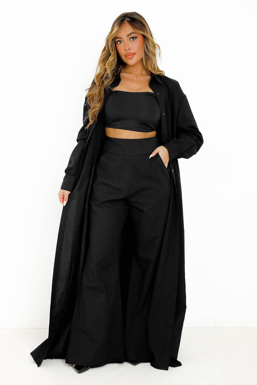 Ensemble Chemise Maxi + Pantalon Fluide