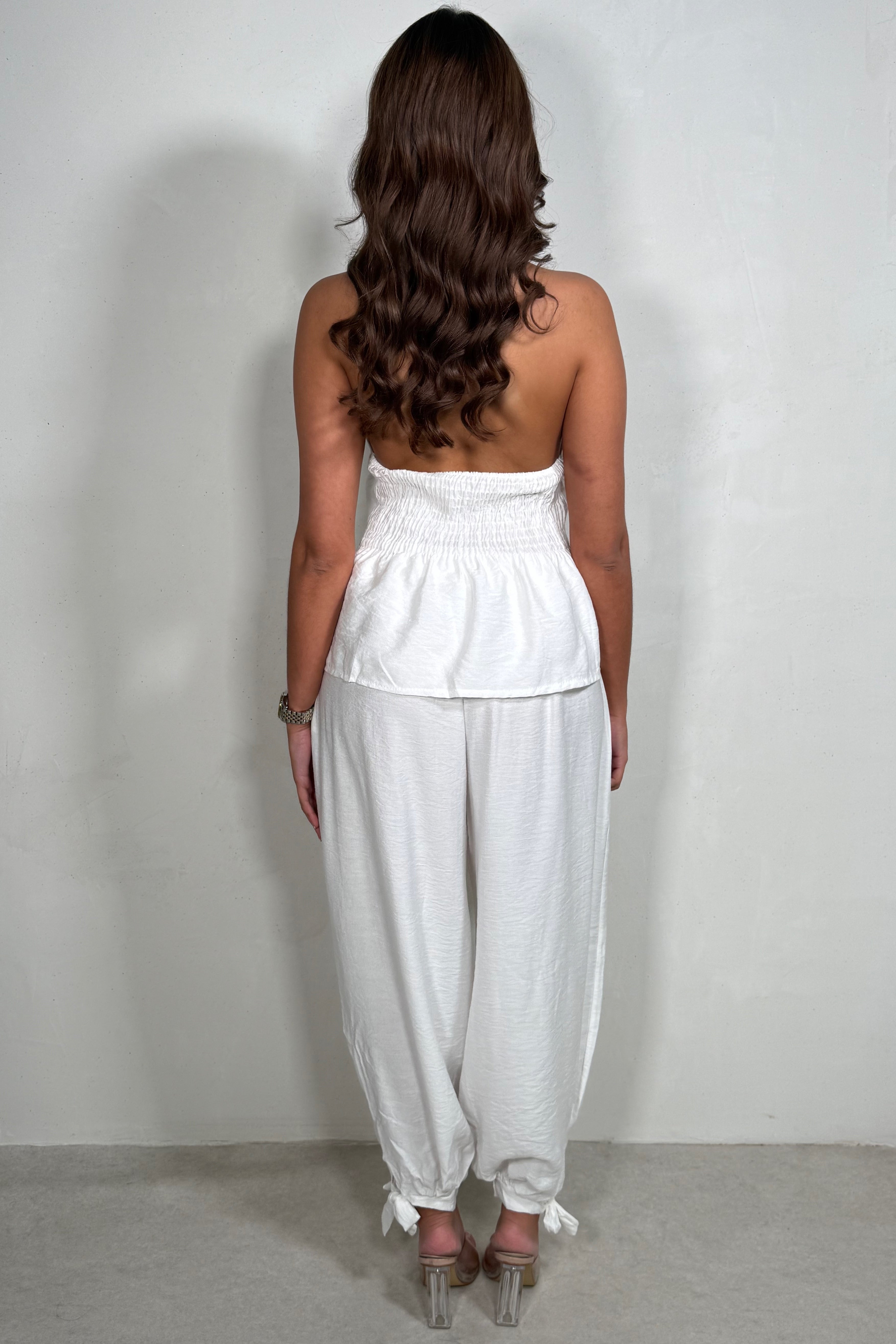 Ensemble Blouse Col Mandarin & Pantalon Bouffant
