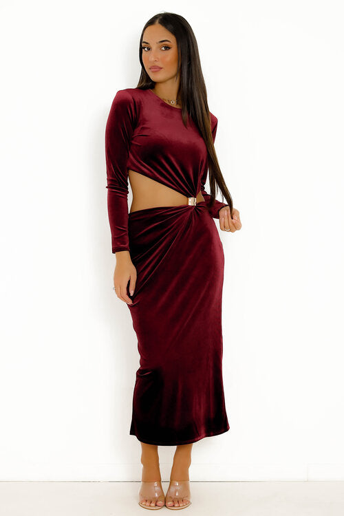Robe Velours Asymétrique