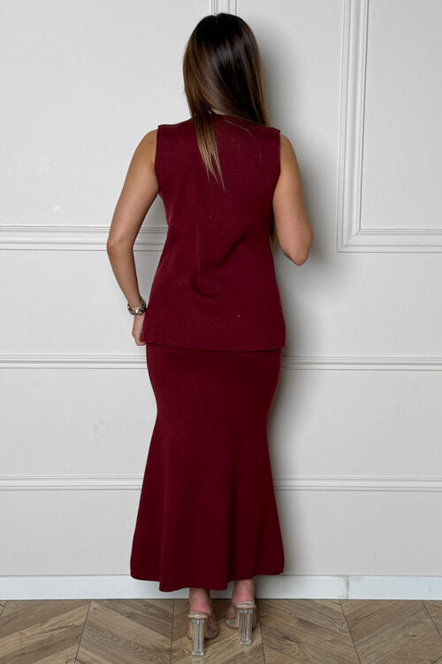 Ensemble Gilet Boutonné + Jupe
