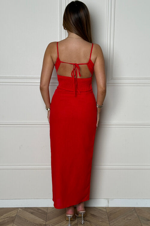 Robe en Lin Fendue Femme