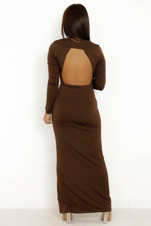 Vue dos ouvert robe col drapé sophistiquée - Blooshop
