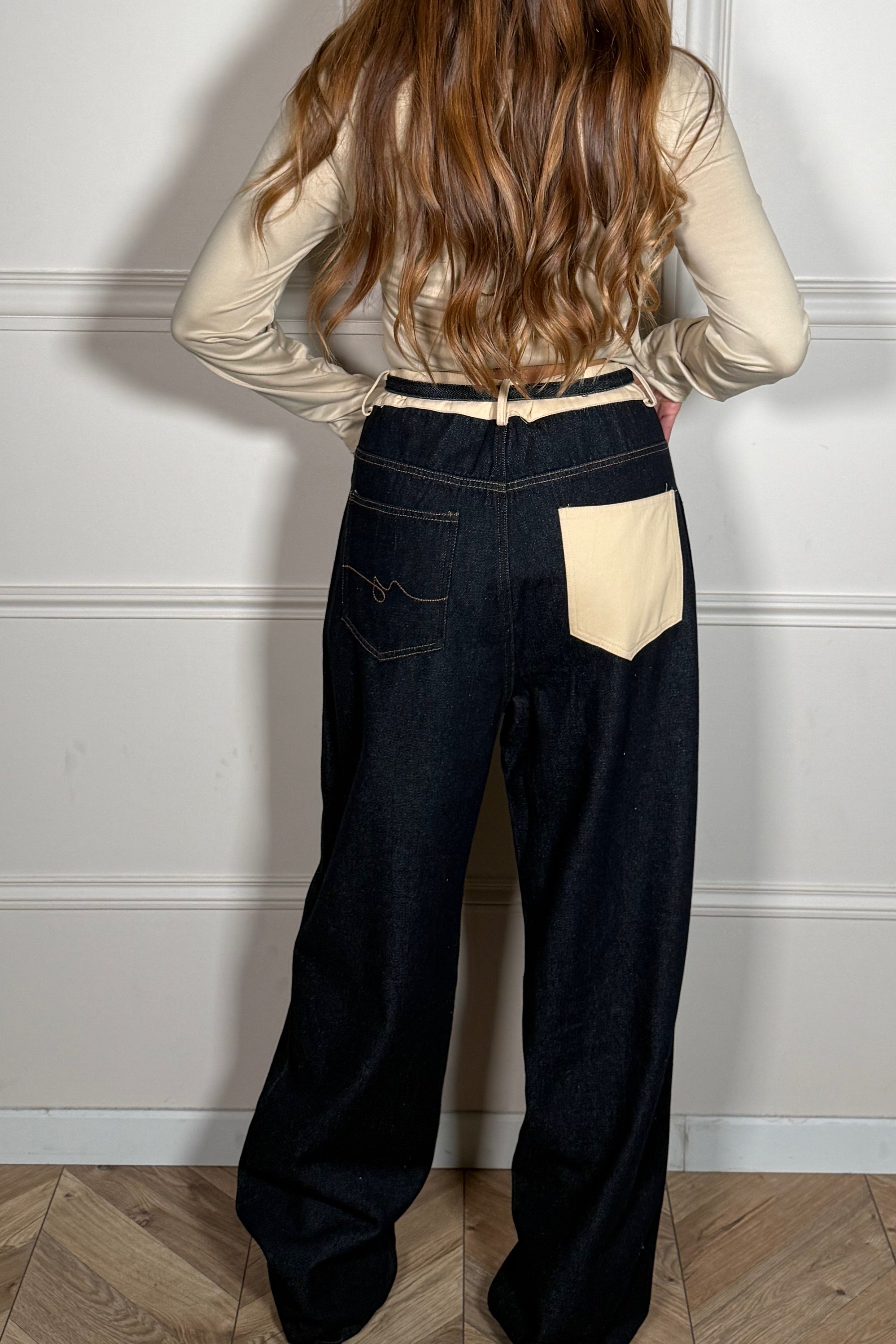 Jeans oversize bicolore - Vue d'ensemble
