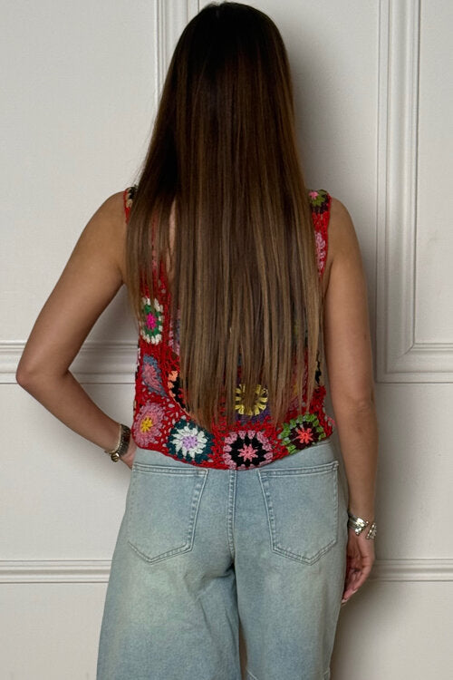 Top Crochets à Fleurs Femme