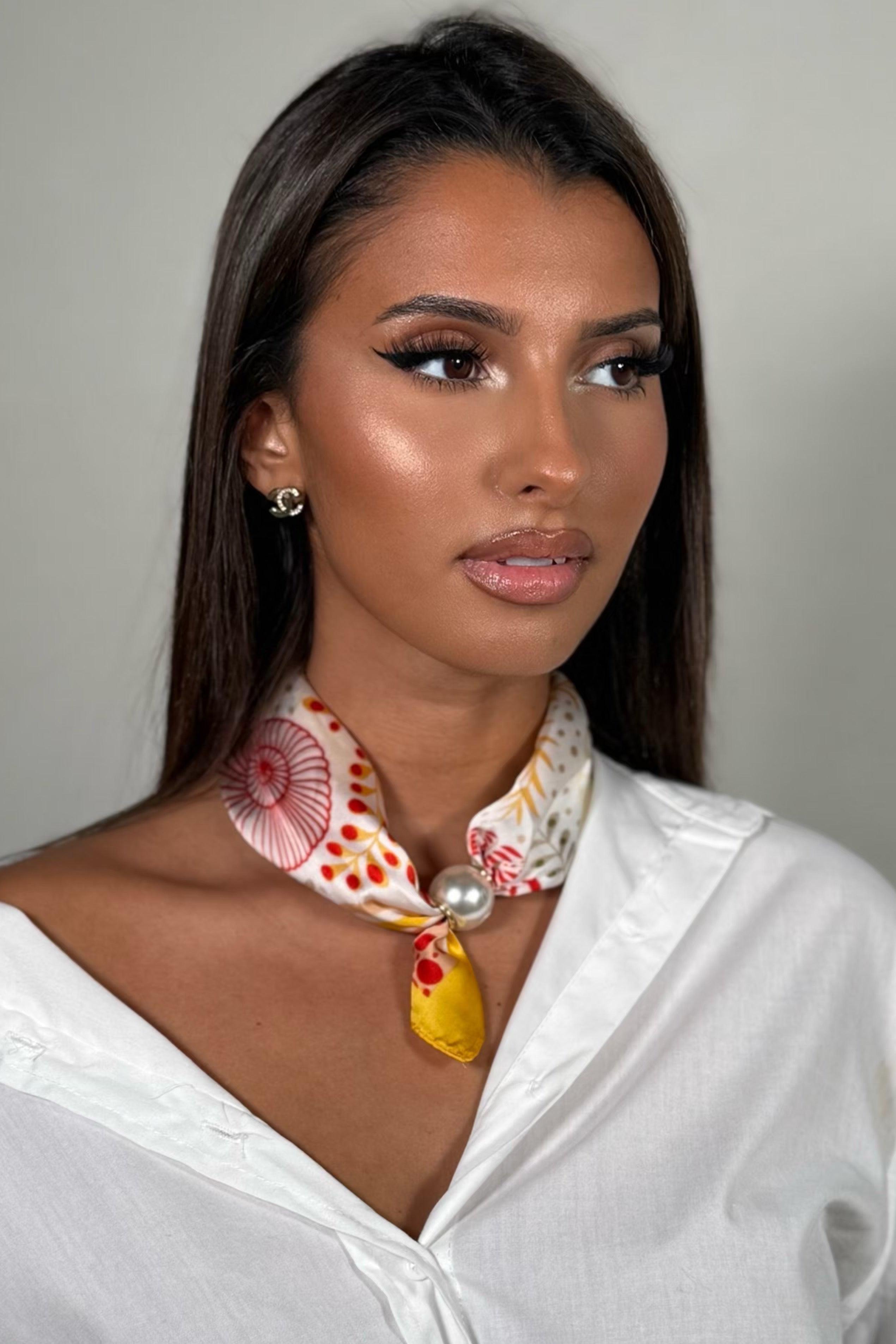 Foulard en Satin Imprimé pour Femme